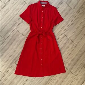 Vineyard Vines Red Midi Shirt Dress